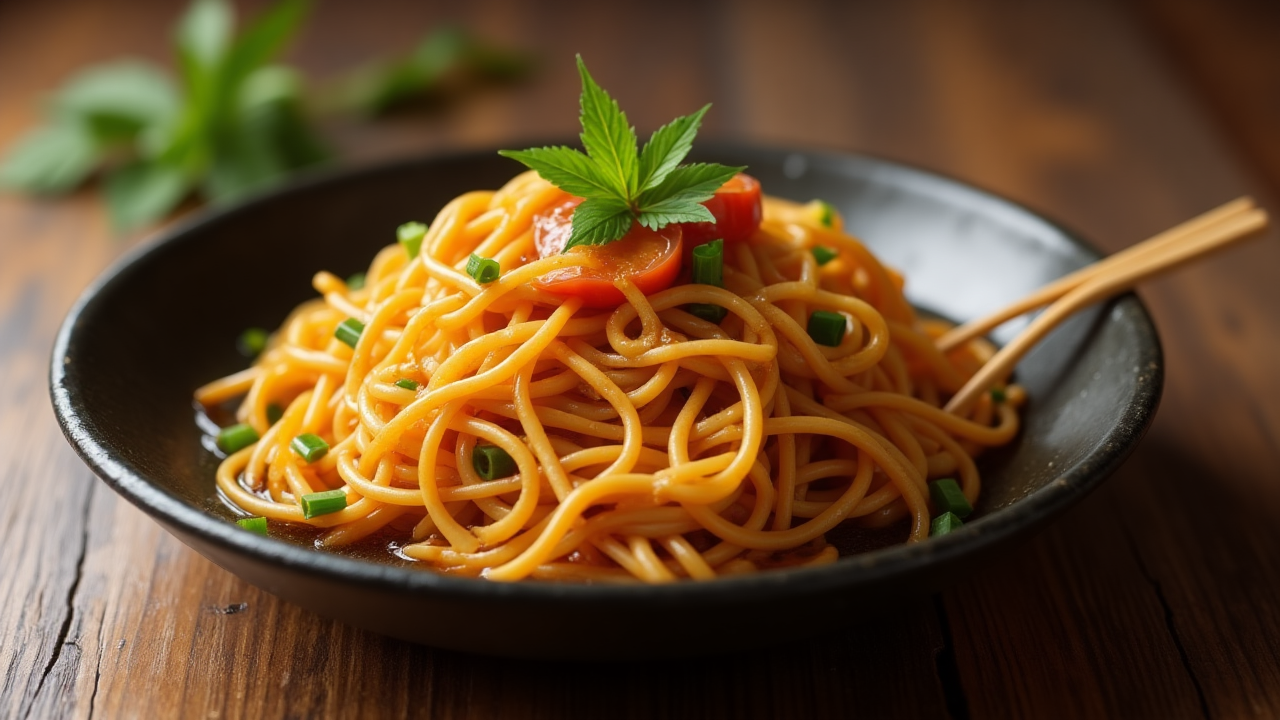 Pancit Canton with Cannabis-Infused Soy Sauce