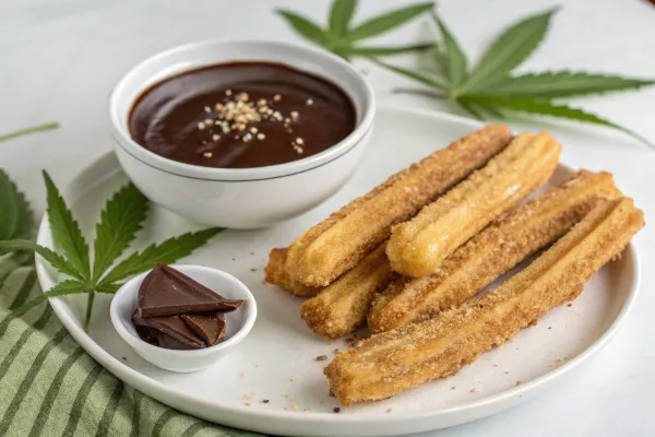 Canna-Churros with Chocolate Dipping Sauce