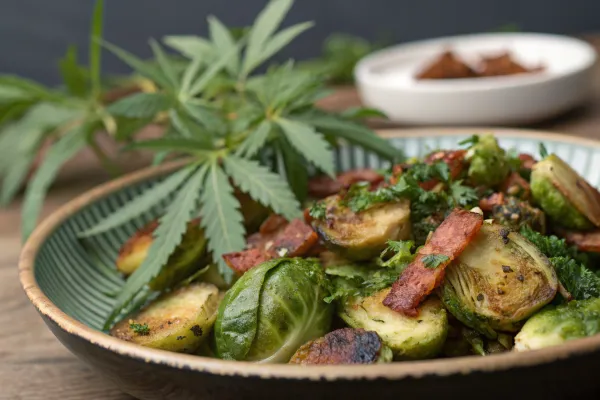 Canna-Roasted Brussels Sprouts with Bacon