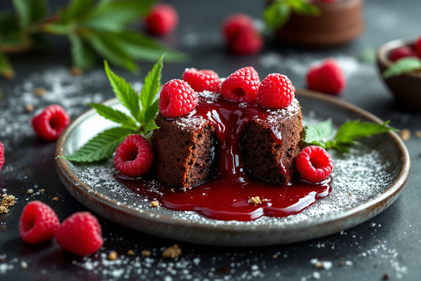 Chocolate Lava Cakes with Raspberry Coulis