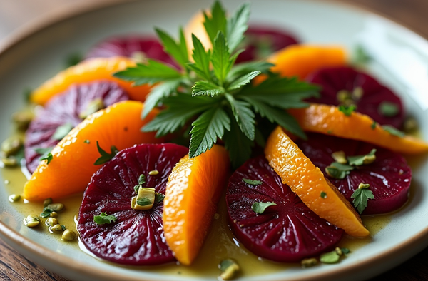 Beetroot and Orange Salad with Pistachio Dressing