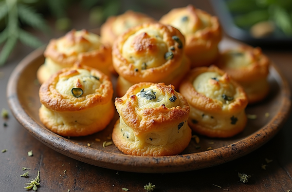 Black Garlic and Blue Cheese Gougères