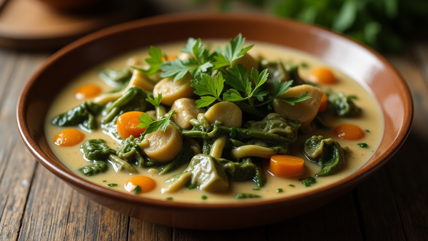 Laing (Taro Leaves in Coconut Cream) with Canna-Kakang Gata