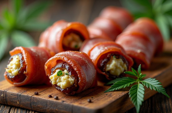 Prosciutto-Wrapped Dates Stuffed with Gorgonzola and Toasted Almonds
